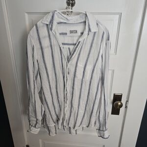 Grayson Frank & Eileen Hero 100% Linen Button-up Stripes M